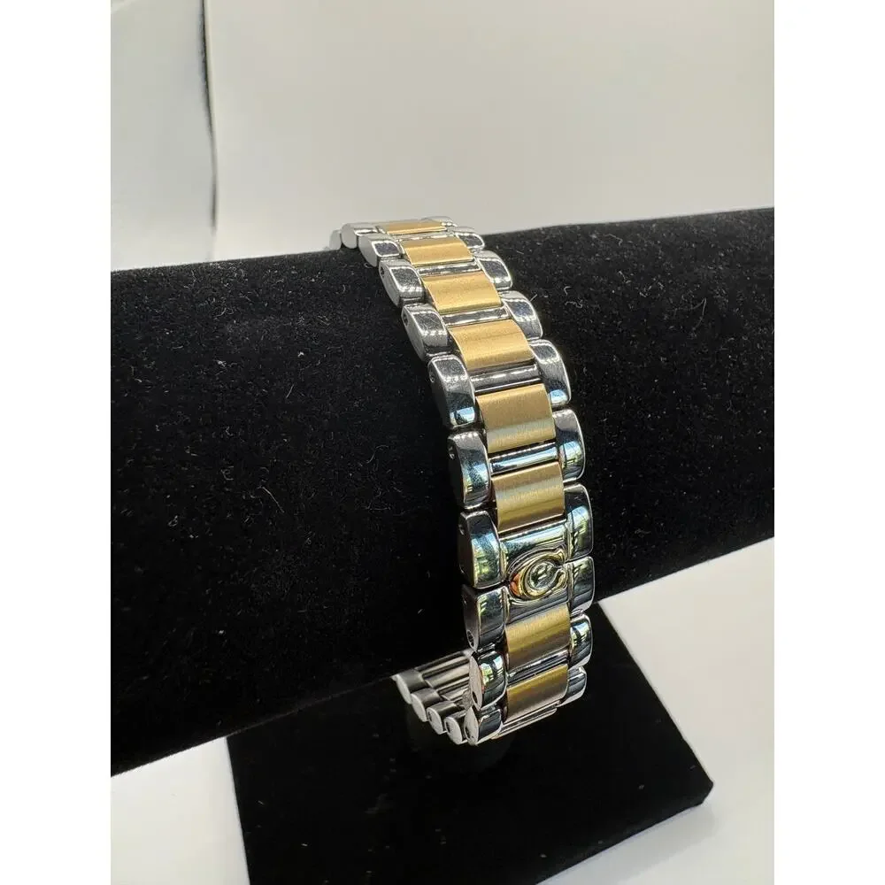 Coach Women Watch Silver Barrel Tank Crystal Side Bezel Two  display picture 2